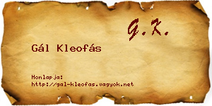 Gál Kleofás névjegykártya